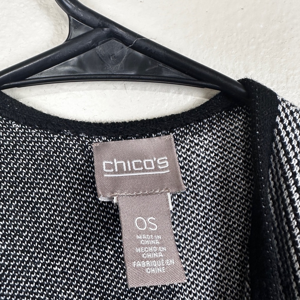 Chico's Geo Graphic Jacquard Poncho Cape One size - Picture 3 of 6